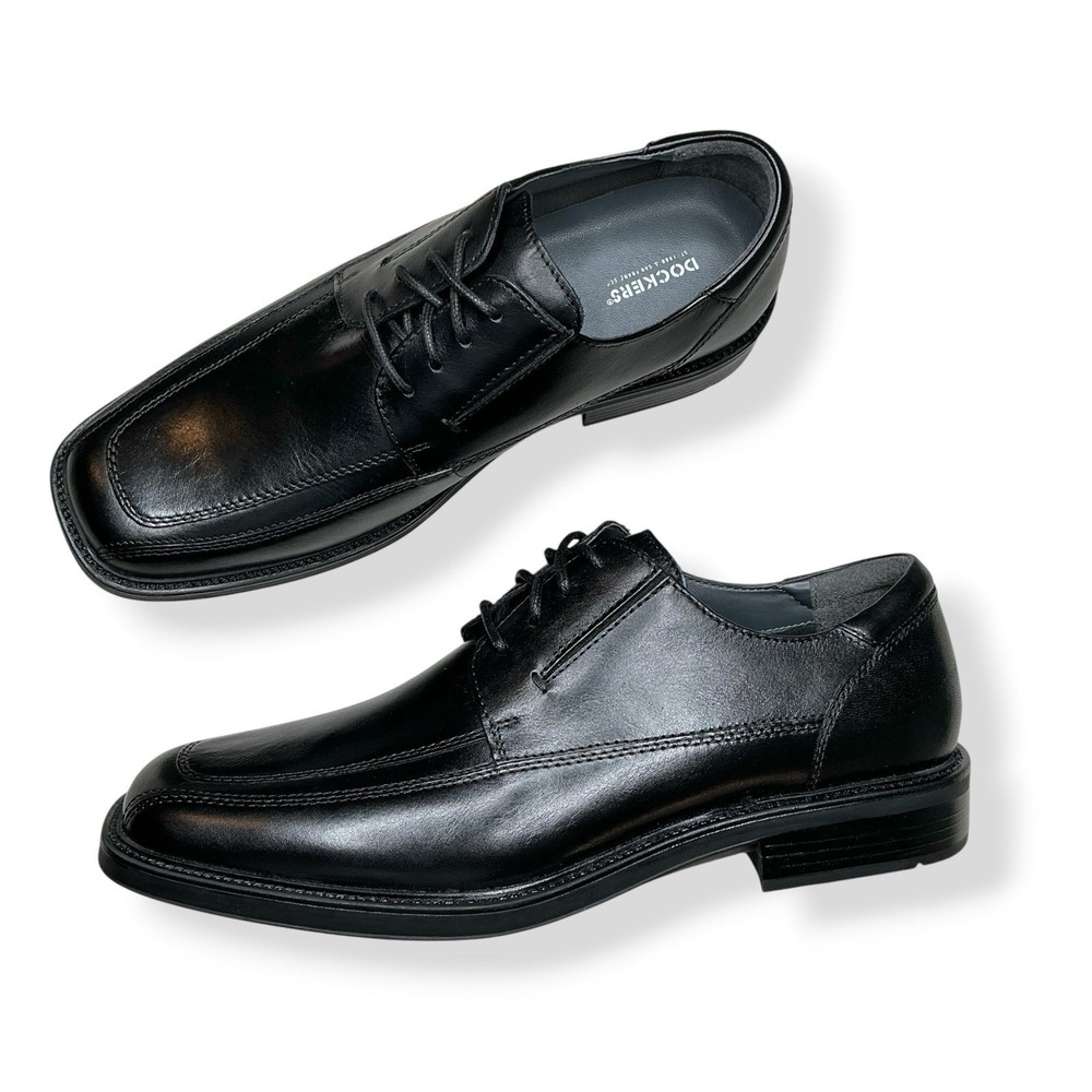 Dockers Dress Shoes Men Size 11M Black Lace Up Leather Square Toe 90-3174
